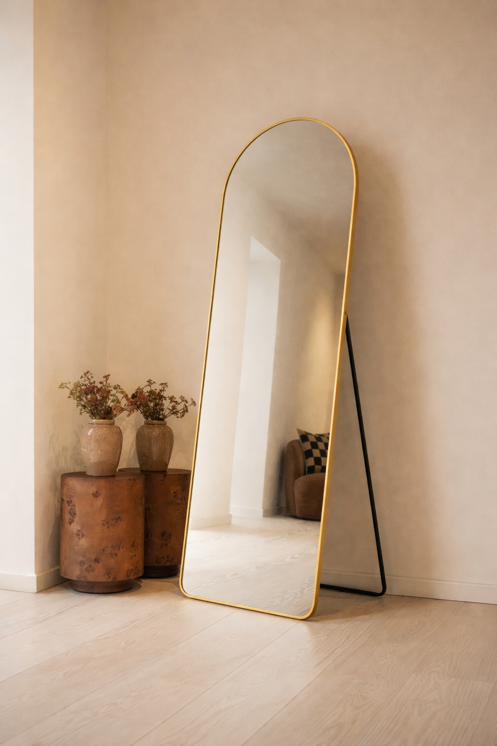Minimalistische Boog Vloerspiegel — Full Body Pinterest Design (170 cm × 70 cm)