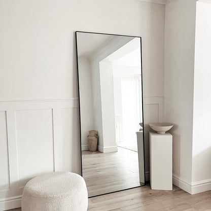 Grote Rechthoekige Spiegel in Zwart Metaal (179 cm × 80 cm)