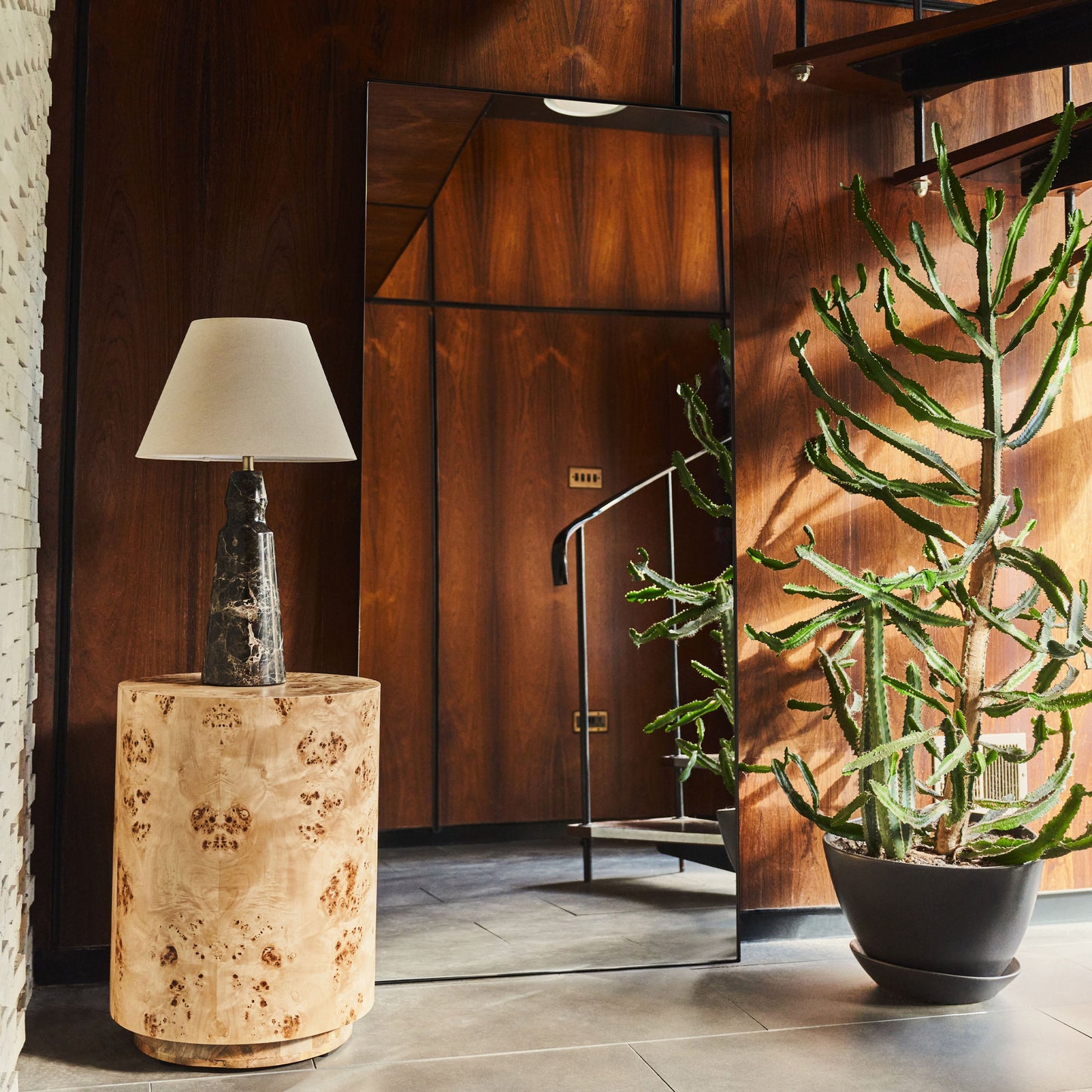 Grote Rechthoekige Spiegel in Zwart Metaal (179 cm × 80 cm)