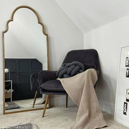 Design Boogspiegel in Goud Metaal — Groot Formaat (150 cm × 60 cm)